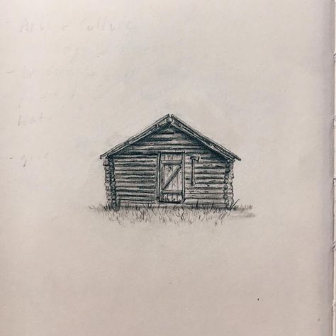 Handiwork #illustration #drawing #sketchbook #art #pencil #cabin Cabin Drawing Simple, Log Cabin Tattoo, Cabin Sketch, Cabin Drawing, Cabin Tattoo, Body Doodles, Small Cabin House, Wilderness Cabins, House Sketch