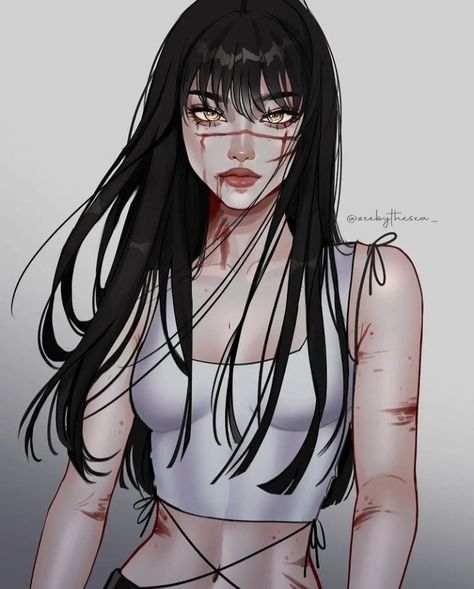 Mha Ocs, Japon Illustration, Gothic Anime, Random Art, Long Black Hair, Cartoon Profile Pics, Girls Cartoon Art, Digital Art Girl, Chainsaw Man