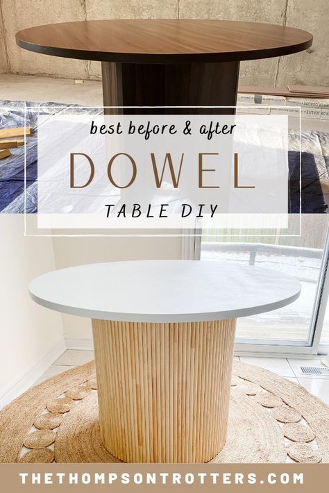 Step-by-step guide on flipping an old office table using wooden dowels to a beautiful kitchen table #homedecor #home #design #kitchen #diy #furniture #flip Furniture Flip | Wooden Dowels | DIY… Dowel Diy, Dowel Table, Diy Kitchen Table, Old Office, End Tables Diy, Diy Dining Table, Diy End Tables, Funky Painted Furniture Diy, Furniture Flipping