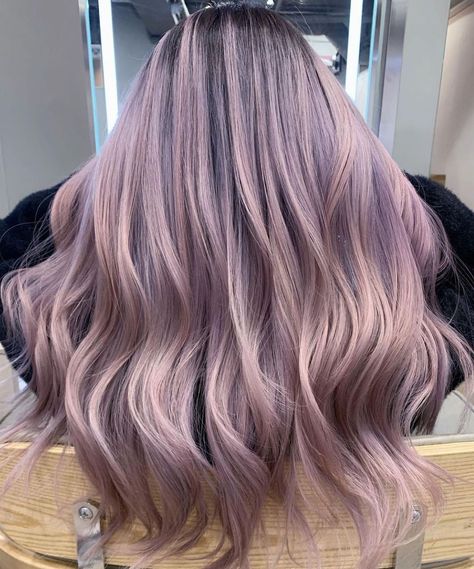 Smokey Pink Hair, Smokey Lavender Hair, Lavender Balayage, Mauve Hair, Fairytale Hair, Purple Balayage, Gray Balayage, Light Pink Hair, Gradient Hair