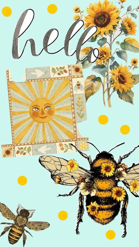 sunflowers and bees Bumble Bee Wallpaper, Sunflowers And Bees, Bee Wallpaper, Bumble Bee, Sunflower, Bee, Collage, Flowers, Quick Saves