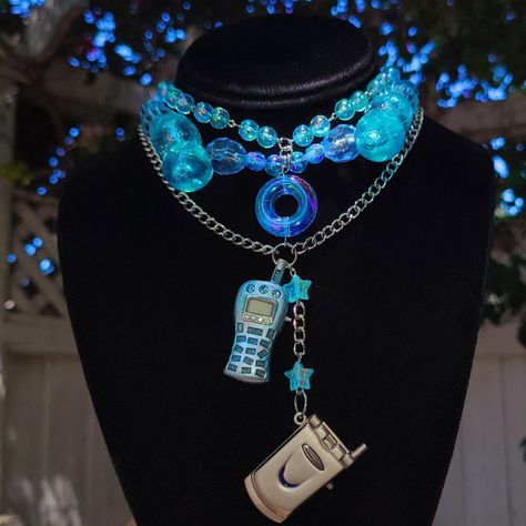 rrrrrrinnnng! ✨️✨️☎️☎️☎️☎️☎️✨️✨️ pick up the phone, kittybratshop just dropped a cellphone necklace 🤳  ⚠️ KEEP IN MIND: The cellphone charms are vintage clock keychains. ((They dont work, just used as decoration, but you can add your own battery)) the blue one has some wear & tear so please be mindful before ordering because its non refundable. ⚠️ About: ☎️ Necklace is 19" long with an adjustable extension so you can wear it as a choker or longer. ☎️ Beads are all made of acrylic. ☎️ Beads are strung on a stainless steel beading wire & enclosed with a lobster claw clasp. If you have anymore questions please send me a message! Pick Up The Phone, Beading Wire, Vintage Clock, Acrylic Beads, Favorite Jewelry, Keychains, Choker, Beading, Cell Phone