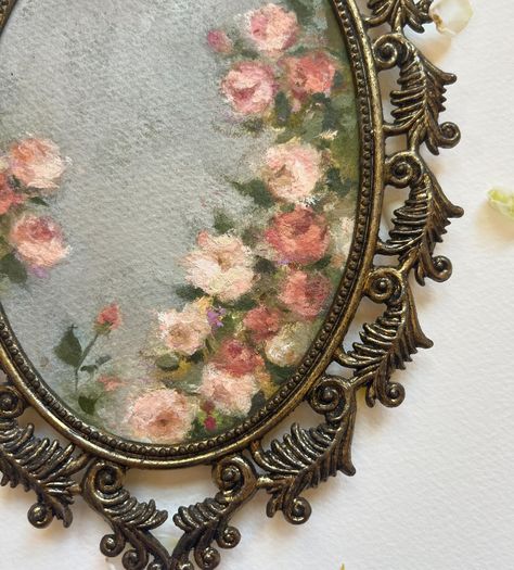 New original framed oil paintings of roses and antique shades pansies coming Tuesday morning at 11 am CST (email subscribers can shop an hour early at 10!) ✨ A preview of the collection will go out to my mailing list later today ✨ Happy Thanksgiving week to you! 🍁 Cottage Core Painting, Happy Thanksgiving Week, Paintings Of Roses, Vintage Flower Painting, Beautiful Saturday, Thanksgiving Week, Domestic Goddess, Floral Oil Paintings, Mirror Painting