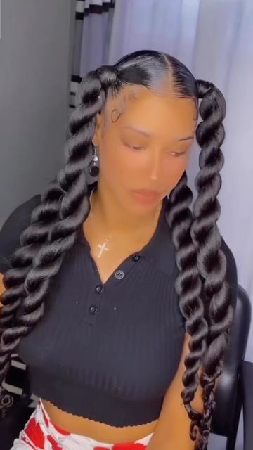 Long Twist Ponytail, Jumbo Twist Ponytail, Two Braids Into Low Ponytail, Rope Twist Ponytail, Baddie Braid Hairstyles, Hairstyles Braids For Short Hair, Jumbo Twist Braids, Hair Braids For Long Hair, Braided Updo For Short Hair