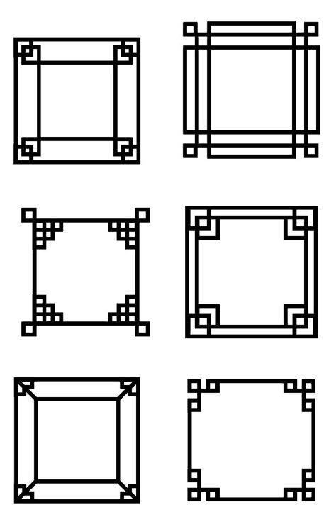 Japanese square frames Japanese Picture Frame, Japanese Border Design, Japanese Frame, Wooden Garden Ornaments, Square Drawing, Art Deco Borders, Grill Door Design, Washbasin Design, Wooden Doors Interior