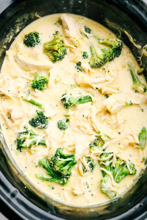 Crock Pot Butter Chicken, Slow Cooker Chicken Broccoli, Chicken Broccoli Recipe, Chicken Broccoli Crockpot, Chicken And Sauce, Slow Cooker Creamy Chicken, Chicken Broccoli Rice, Slow Cooker Teriyaki, Moist Chicken