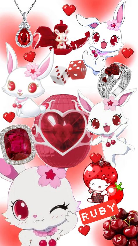 Jewelpet Ruby Wallpaper #jewelpet #cute #cuteaestethic #wallpaper #red #white Jewelpet Wallpaper, Jewelpet Ruby, Wallpaper Ruby, Ruby Wallpaper, Jewelpet Tinkle, Jewel Pets, Play Wallpaper, Black Leo, Ruby Jewel