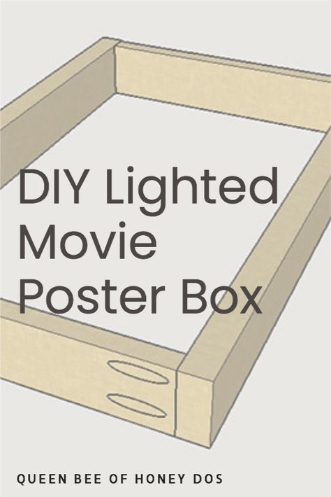 How to build a lighted movie poster box just like the ones from the theater! #woodworking #home #theater #media #room #diy #mancave Lighted Poster Boxes, Movie Poster Light Box Diy, Led Movie Poster Frame, Light Up Poster Diy, Lighted Movie Poster Frame Diy, Diy Lightbox Sign, Diy Cinema Sign, Lighted Picture Frame Diy, Light Up Shadow Box Ideas