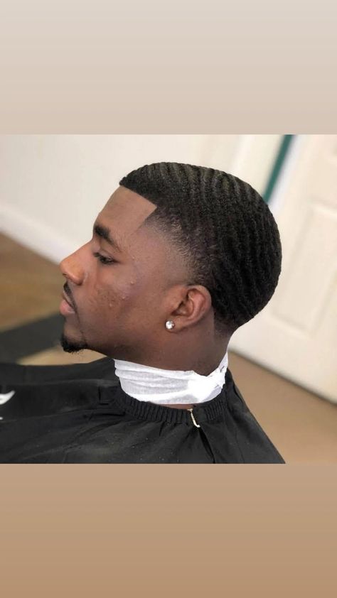 High Taper Waves, Mid Fade Haircut Men Black, Taper Waves Haircut, High Taper With Waves, Fade Haircut Men's Black, Mid Taper Fade Buzzcut, Waves Taper Fade, Low Taper Waves, Black Men Fade Haircut