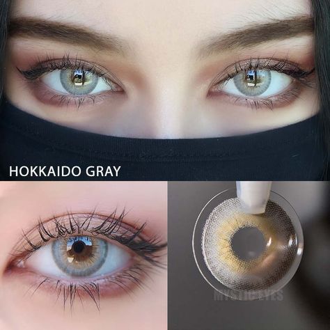 Hokkaido Grey Prescription Colored Contact Lenses-Mystic Eyes® – Mystic Eyes Official Eye Lens Colour, Colored Eye Contacts, Prescription Colored Contacts, Mystic Eye, Soft Contact Lenses, Halloween Contact Lenses, Contact Lens Solution, Cosplay Contacts, Soft Lens