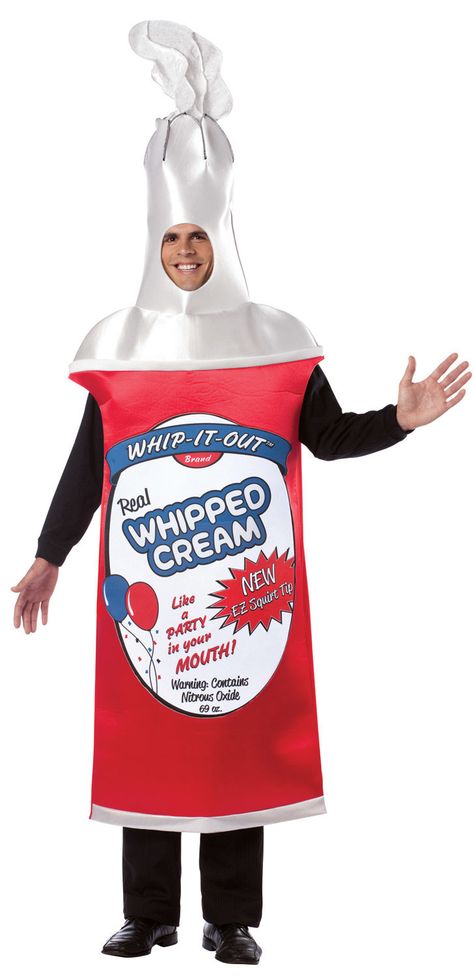 Whip It Out Funny Adult Costume - Mr. Costumes Food Halloween Costumes, Funny Adult Costumes, Halloween Ice Cream, Salad Cream, Funny Costumes, Clown Costume, Cute Halloween Costumes, Kids Tv, Catch Phrase