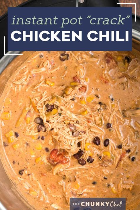 White Chicken Chili Instapot, Cream Cheese Chicken Chilli, Chicken Chili Instant Pot, Chili Instant Pot, Creamy Chicken Chili, Stovetop Chili, Chicken Beans, Cream Cheese Chicken Chili, Chicken Chili Crockpot