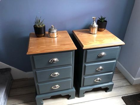 Pine Bedside Table Upcycle, Grey Bedside Tables, Diy Kast, Revamp Furniture, Victorian Living Room, Boys Room Design, Bedroom Furniture Makeover, Refinishing Furniture Diy, Pine Furniture