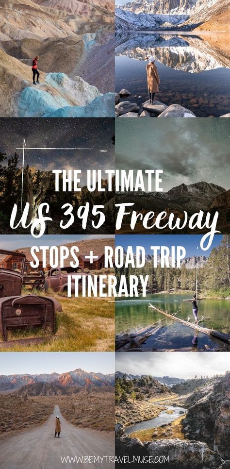 The Ultimate US 395 Freeway Stops and Road Trip Itinerary Hwy 395 Road Trip, Traveling With Kids In Car, 395 Road Trip, Car Road Trip, Road Trip Stops, Eastern Sierras, Alabama Hills, Tahoe Trip, California Travel Guide