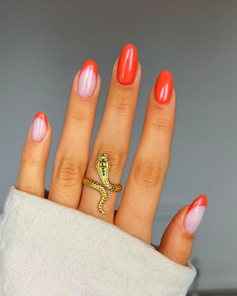 Trendy Spring Nails 2023, Nails Summer Orange, Nails Acrylic Orange, Nail Ideas Orange, Nails Verano, Orange Nails Acrylic, Orange Nail Ideas, Nail Art Orange, Nails Cute Summer