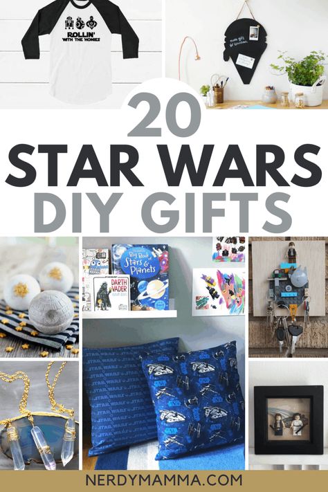 20 Star Wars DIY Gift Ideas Star Wars Diy Gifts, Diy Star Wars Gifts, Diy Star Wars, Fan Diy, Disney Videos, Star Wars Jewelry, Star Wars Crafts, Star Wars Lego, Diy Star