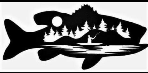 Fishing Silhouette, Fish Silhouette, Fishing Decals, Scroll Saw Patterns Free, Images Harry Potter, Fishing Svg, Woodburning Projects, Lake Signs, Wood Burning Crafts