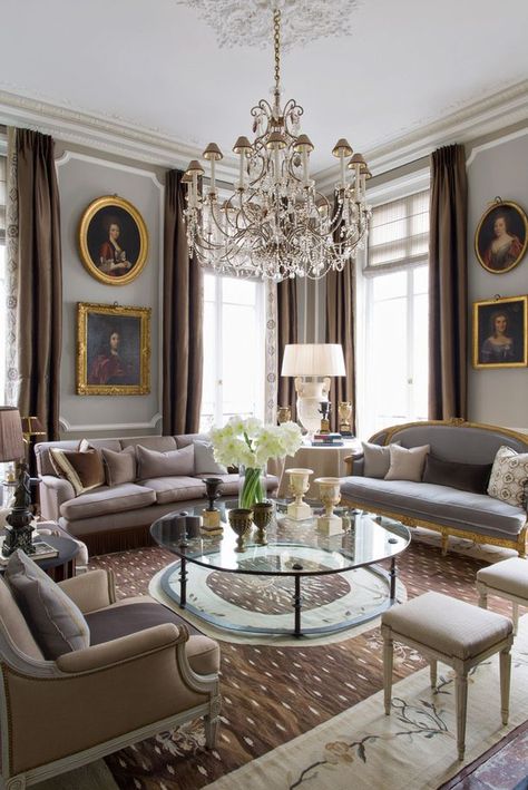 living room design Paris Apartments, Elegant Interiors, French Decor, Classic Interior, Louis Xvi, Beautiful Interiors, Design Interior, Luxury Living, Home Interior