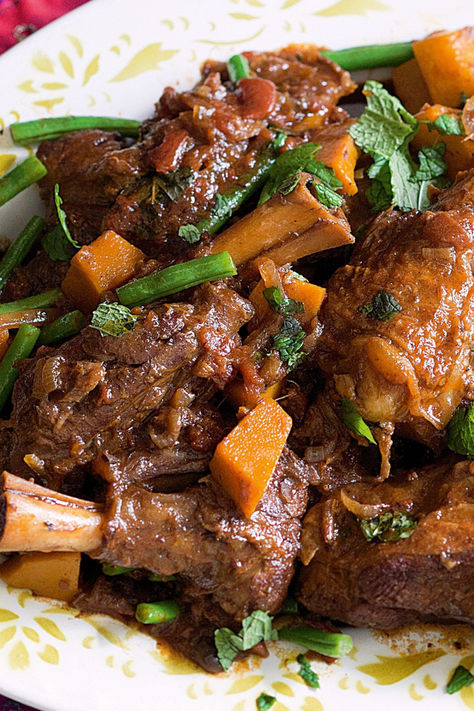 Slow-cooked lamb shanks are a winter classic, and this dish has the added twist of Moroccan flavours. Best Lamb Shank Recipe, Lamb Shank Stew, Moroccan Lamb Shanks, Lamb Shanks Slow Cooker, Slow Cooked Lamb Shanks, Lamb Shank Recipe, Lamb Shank, Moroccan Lamb, Slow Cooked Lamb