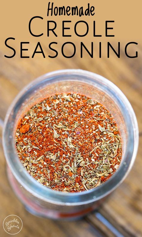 This Creole Seasoning is a wonderful blend of spices that could only come from New Orleans!! Perfect for adding flavor to so many dishes! The different herbs and spices are easy to find in the grocery store, so it is quick to make this spice blend plus, no nasty preservatives, etc. This New Orleans style Creole Seasoning is great for adding extra flavor to dishes and is an essential spice blend for all your southern cooking. Spice Rubs, Homemade Spice Mix, Homemade Seasoning, Dry Rub Recipes, Creole Cooking, Spice Blends Recipes, Spice Mix Recipes, Dry Rubs, Homemade Spice Blends