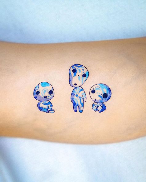 Tree Spirit Tattoo, Kodama Tattoo, Gengar Tattoo, Miyazaki Tattoo, Princess Mononoke Tattoo, Tatuaje Studio Ghibli, Samurai Tattoo Sleeve, Studio Ghibli Tattoo, Spirit Tattoo