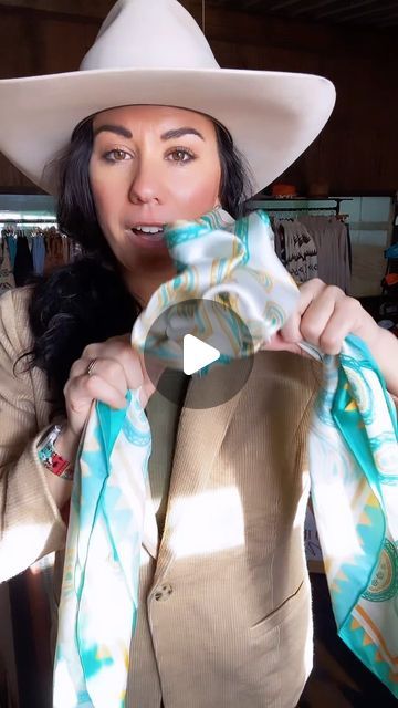 Gilliland H&C Wild Rags on Instagram: "How to make a flower out of your wild rag or silk scarf.  #westernoutfits #wildragtutorial #howtostyleasilkscarf" Tying A Wild Rag, How To Tie A Wild Rag Scarf, How To Tie Wild Rags, How To Tie A Wild Rag, Wild Rags How To Wear, Wild Rags Outfits, Wild Rags, Wild Rag, Scarf Tying