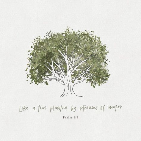 Psalm 1 Illustration, Minimalist Christian Art, Psalm 1 3, Christian Symbolism, Streams Of Water, Album Designs, Psalm 1, Bible Illustrations, Ayat Alkitab