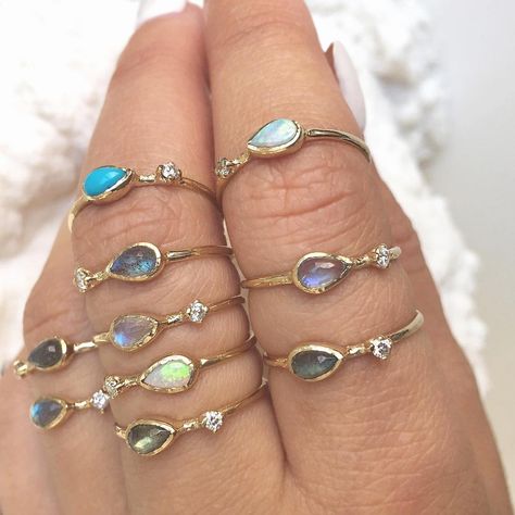 Misa Jewelry: “Aurora and Constellation Rings" Constellation Piercings, Australian Opal Ring, Turquoise Gold Ring, Guiding Light, Gold Gemstone Ring, Labradorite Jewelry, Rainbow Moonstone Ring, Ring With Diamond, Gemstone Engagement