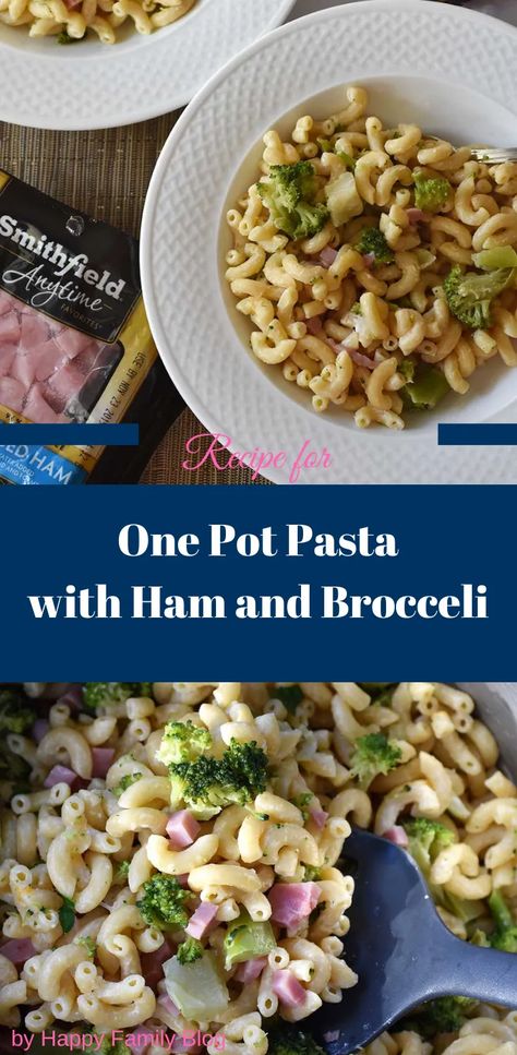 This One Pot Pasta dish with ham and broccoli is not only a family favorite, it is also an easy meal with minimal cleanup!  And, thanks to Smithfield® Anytime Favorites®, your prep time is cut in half.   #LetsGetReal #IC #ad Broccoli Ham Pasta, Ham Broccoli Pasta, Broccoli Pasta Dairy Free, Ham And Broccoli Pasta Bake, Broccoli Ham Mac And Cheese, Ham And Broccoli Pasta, Quick Broccoli Pasta, Bow Tie Pasta And Broccoli Recipes, Ham And Pasta