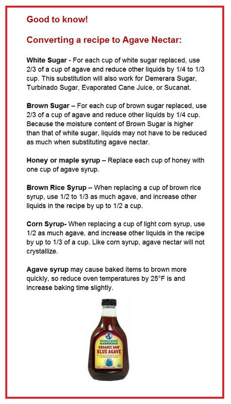 How to use agave syrup in recipes Agave Syrup Recipes, Agave Nectar Recipes, Agave Recipes, Kitchen Help, Baking Substitutes, Vegan Cake Recipes, Agave Syrup, Agave Nectar, Syrup Recipe