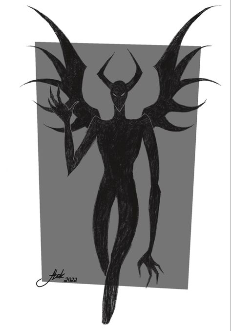 Simple doodle of a demon Demon Sillouhette, Demon Drawing Sketches Easy, Demon Sketch Dark, Demonic Drawing, Imp Drawing, Demon Drawing Base, Demon Doodle, Demon Drawing, Demon Reference