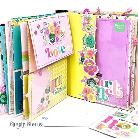 Simple Stories Snap 6x8 Mini Albums Ideas, Simple Stories Snap Flipbook, Snap Album Ideas, Simple Stories Flea Market, Simple Stories Flipbook Ideas, Scrapbooking Storage, Simple Stories Snap, Diy Mini Album, Diy Scrapbook Album