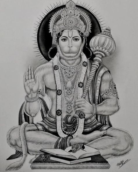 Our own Superhero: Hanuman Jayanti & Perfect Sketch of Lord Hanuman by Aasha Sharma. ❤️🙏 #JayBajrangbali Hanuman Jayanti, Lord Hanuman, Pencil Drawing, Sketch, Pencil