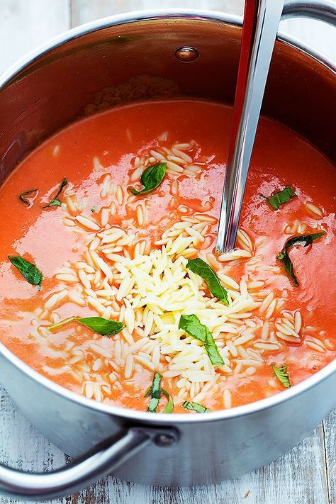 Tomato Basil Orzo Soup | Creme de la Crumb Tomato Basil Orzo, Basil Orzo, Tomato Tomato, Soup Tomato, Orzo Soup, Orzo Recipes, Giada De Laurentiis, Savory Soups, Soup And Stew