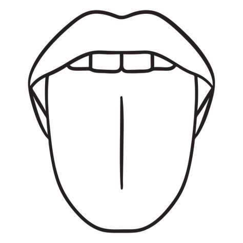 Mouth And Tongue Drawing, How To Draw Tongue, Mouth With Tongue Out Drawing, Drawing Tongue, Tongue Cartoon, Mouth Template, Tongue Taste Buds, Panca Indra, Tongue Images