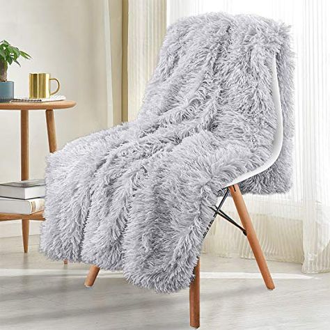 Noahas Shaggy Longfur Throw Blanket with Sherpa Warm Underside, Super Soft Cozy Large Plush Fuzzy Faux Fur Blanket, L... Winter Throw Blanket, Plaid Chair, Living Chair, Fuzzy Blanket, Luxury Throws, نظارات شمسية, Fur Throw, Fluffy Blankets, Weave Style