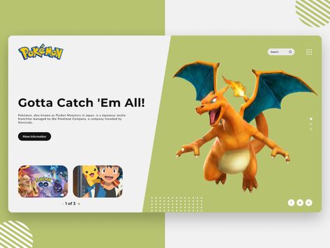 Pokemon UI Concept | Rish Designs by Rishabh Saxena on Dribbble Pokemon Banner, Pokemon Website, App Redesign, Tiktok App, Web Design Mobile, Art Sketches Doodles, App Interface Design, Creative Web Design, Outdoors Tattoo