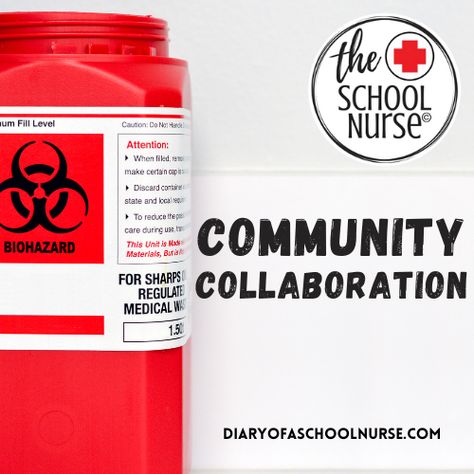 How do school nurses dispose of full sharps containers? Read this blog post to learn about a community collaboration I have with my local fire departm Community Collaboration, Nurse Supplies, Budget Challenge, School Health, School Nurse, School Administration, Blood Donation, School Help, Kids Health