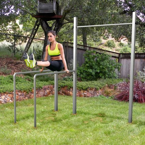 Backyard Gymnastics, Calisthenics Bars, Outdoor Pull Up Bar, Calisthenics Gym, Calisthenics Equipment, Outdoor Gym Equipment, Backyard Gym, Workout Stations, Gym Bar