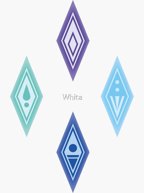 "Frozen Crystals" Sticker by Whita | Redbubble Frozen 2 Crystals, Frozen 2 Spirit Symbols, Frozen 2 Element Symbols, Frozen 2 Tattoo Ideas, Frozen Tattoo Disney, Frozen Tattoo Ideas, Frozen Elements, Frozen Logo, Disney Frozen Bedroom