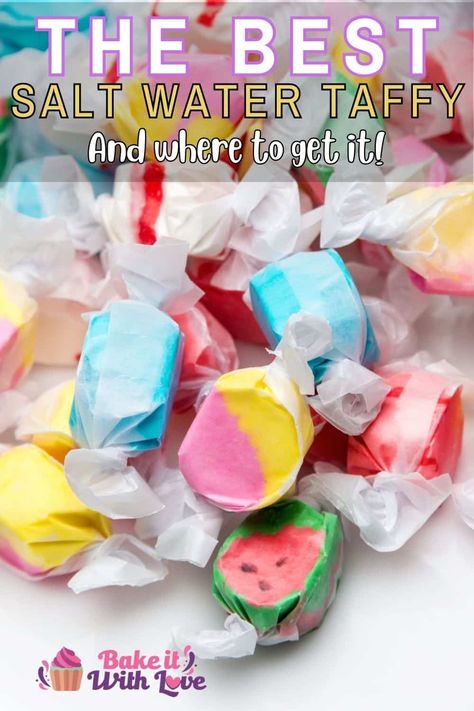 The best salt water taffy is chewy, soft, and bursting with a sweet flavor that is sure to remind you of summertime! These shops sell the best salt water taffy you can find, and are all available for online ordering so it doesn't even matter where you live! Get ready to enjoy some authentic taffy that tastes just like the real thing! BakeItWithLove.com How To Make Taffy, Irish Potato Candy, Taffy Recipe, Nougat Recipe, Chocolate Chip Dip, Best Salt, Potato Candy, Chocolate Peanut Butter Desserts, Easy Candy Recipes