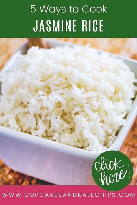 Learn How to Make Jasmine Rice, 5 ways! I’m sharing how to cook jasmine rice on the stovetop, as well as in the rice cooker, Instant Pot, crock pot, and microwave, for perfect, fluffy results every time. Plus, serving suggestions and easy recipes with jasmine rice. Recipes With Jasmine Rice, Cook Jasmine Rice, Perfect Jasmine Rice, How To Reheat Rice, Rice In The Oven, Jasmine Rice Recipes, Rice In The Microwave, Gluten Free Recipes Side Dishes, Instant Pot Slow Cooker