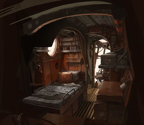 Steampunk Rooms, Ian Mcque, Interior Concept Art, Pirate Room, Fantasy Places, Interior Concept, Pirate Ship, Environment Concept Art, Blade Runner