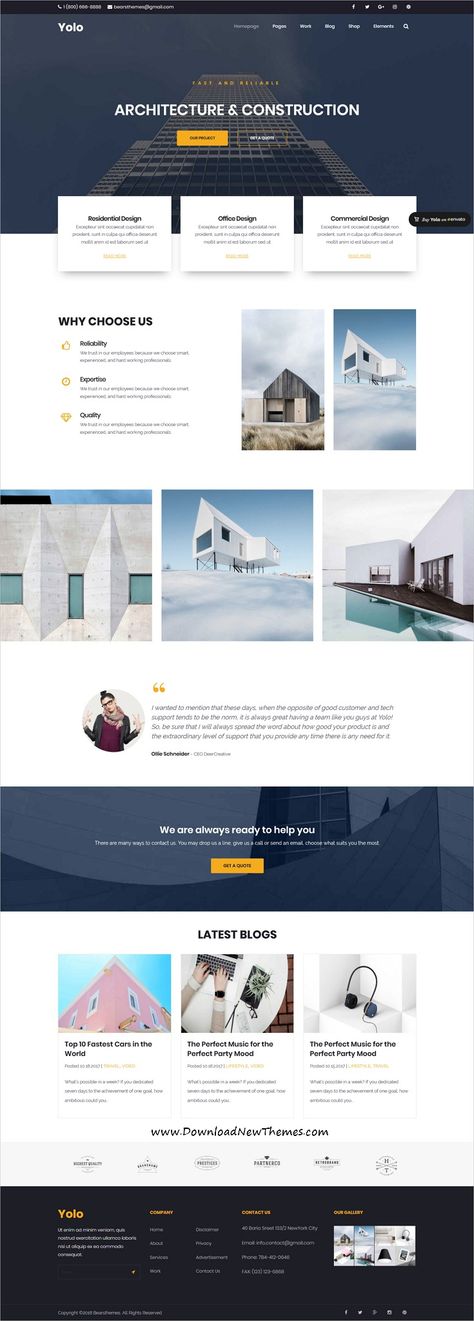 Construction Company Website, Creative Architecture, Ecommerce Themes, Blog Themes Wordpress, Website Design Layout, Web Design Tips, Homepage Layout, Education Architecture, Website Creation