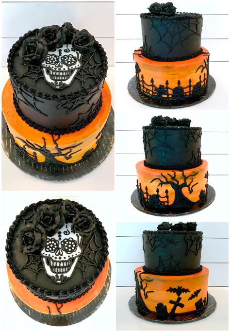 Buttercream Ideas, Spooky Halloween Cakes, Display Cake, Halloween Cake Decorating, Cake Design Inspiration, Halloween Cake, Buttercream Icing, Cake Display, Chocolate Buttercream