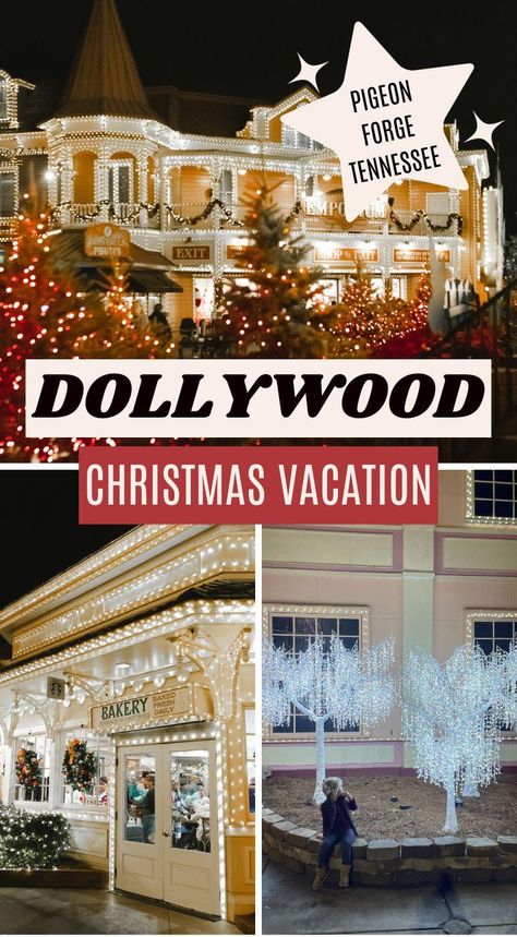 Christmas Vacation Ideas, Dollywood Christmas, Gatlinburg Christmas, Dollywood Park, Best Christmas Vacations, Smoky Mountain Christmas, Mountain Christmas, Smoky Mountains Tennessee, Pigeon Forge Tennessee