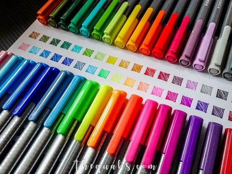 Pen Swatches, Staedtler Triplus Fineliner, Colouring Pencils, Fineliner Pens, Ideas Minecraft, Craft Set, Bullet Journaling, My Collection, Colorful Art