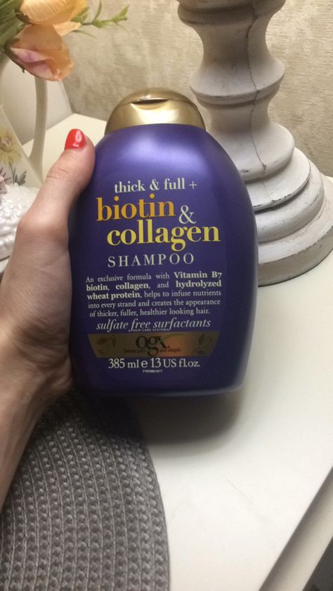 I have not tried this shampoo yet.  What do you think you liked about your hair when you used it what was the result?✨😊💛 Biotin And Collagen Shampoo, Vitamin B7, Best Shampoos, Coarse Hair, Sulfate Free, Clean Girl, Hair Inspo, Hair Hair, Shampoo Bottle