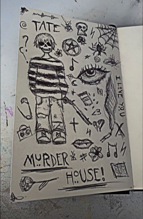 American horror story, evan peters , tate langdon American Horror Story Drawing, Evan Peters Drawing, Ahs Drawings, Horror Doodles, Horror Drawing, Tate Langdon, Story Drawing, Evan Peters, Sketchbook Pages