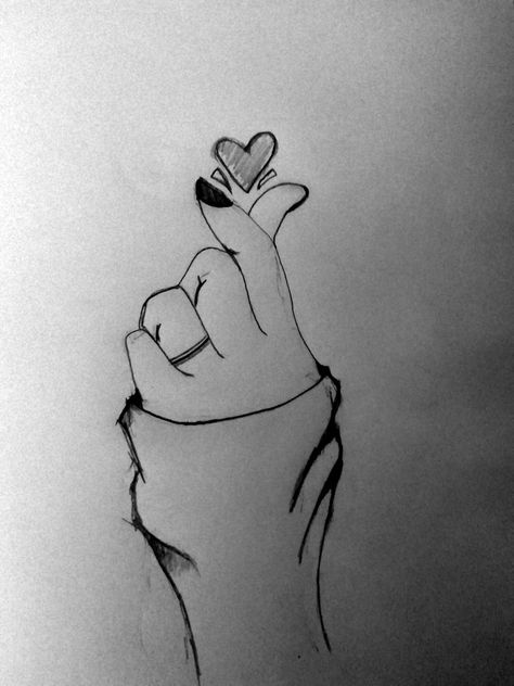 #Korean finger heart pencil drawing # Easy drawing Drawing Heart Hands, Finger Heart Drawing, Heart Pencil Drawing, Heart Drawing Ideas, Korean Finger Heart, Korean Heart, Drawing Heart, Hands Drawing, Finger Heart